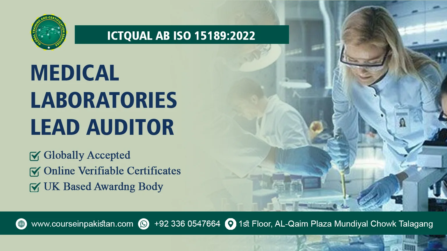 ICTQual ISO 15189:2022 Medical Laboratories Lead Auditor