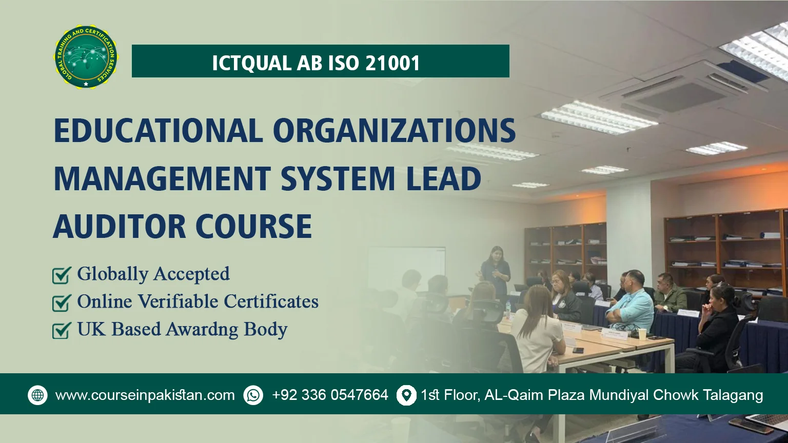 ICTQual ISO 21001 Educational Organizations Management System Lead Auditor Course