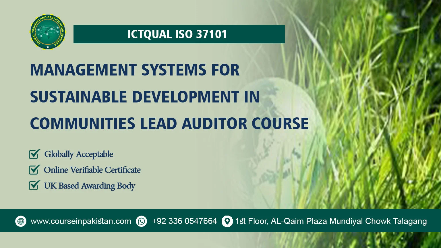 ICTQual ISO 37101 Management Systems for Sustainable Development in Communities Lead Auditor Course