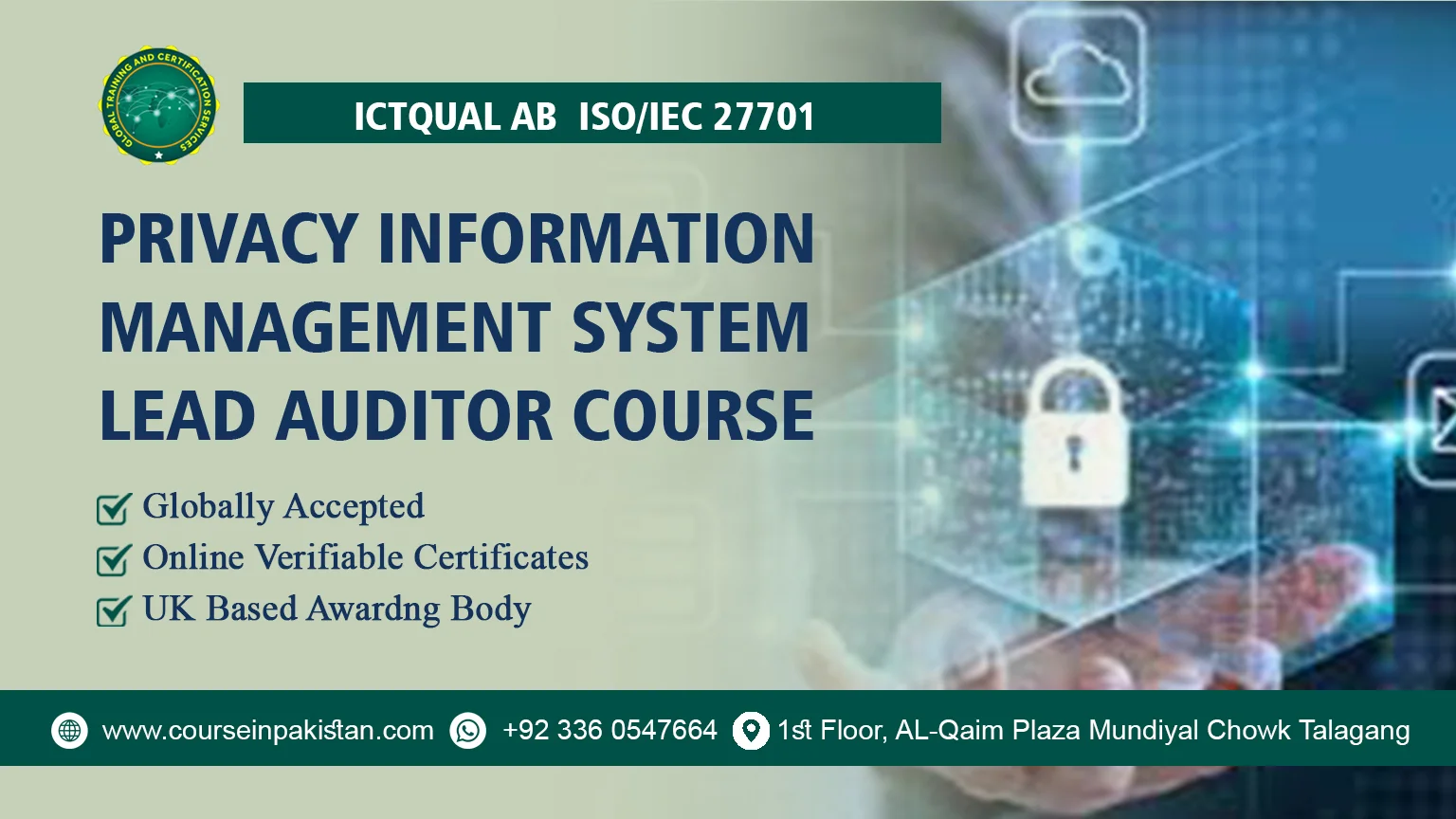 ICTQual ISO/IEC 27701 Privacy Information Management System Lead Auditor Course