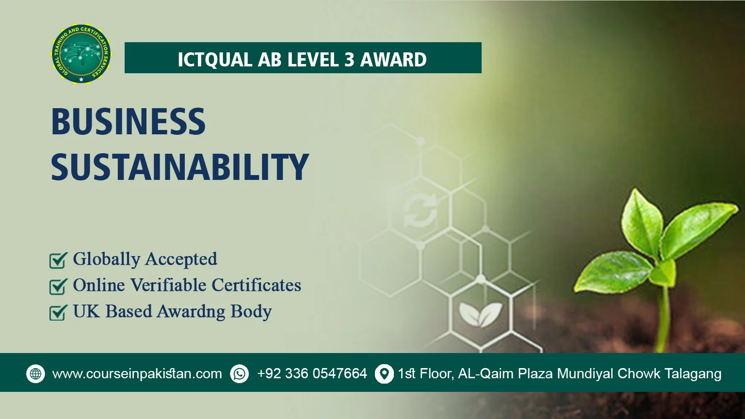 ICTQual Level 3 Award in Business Sustainability