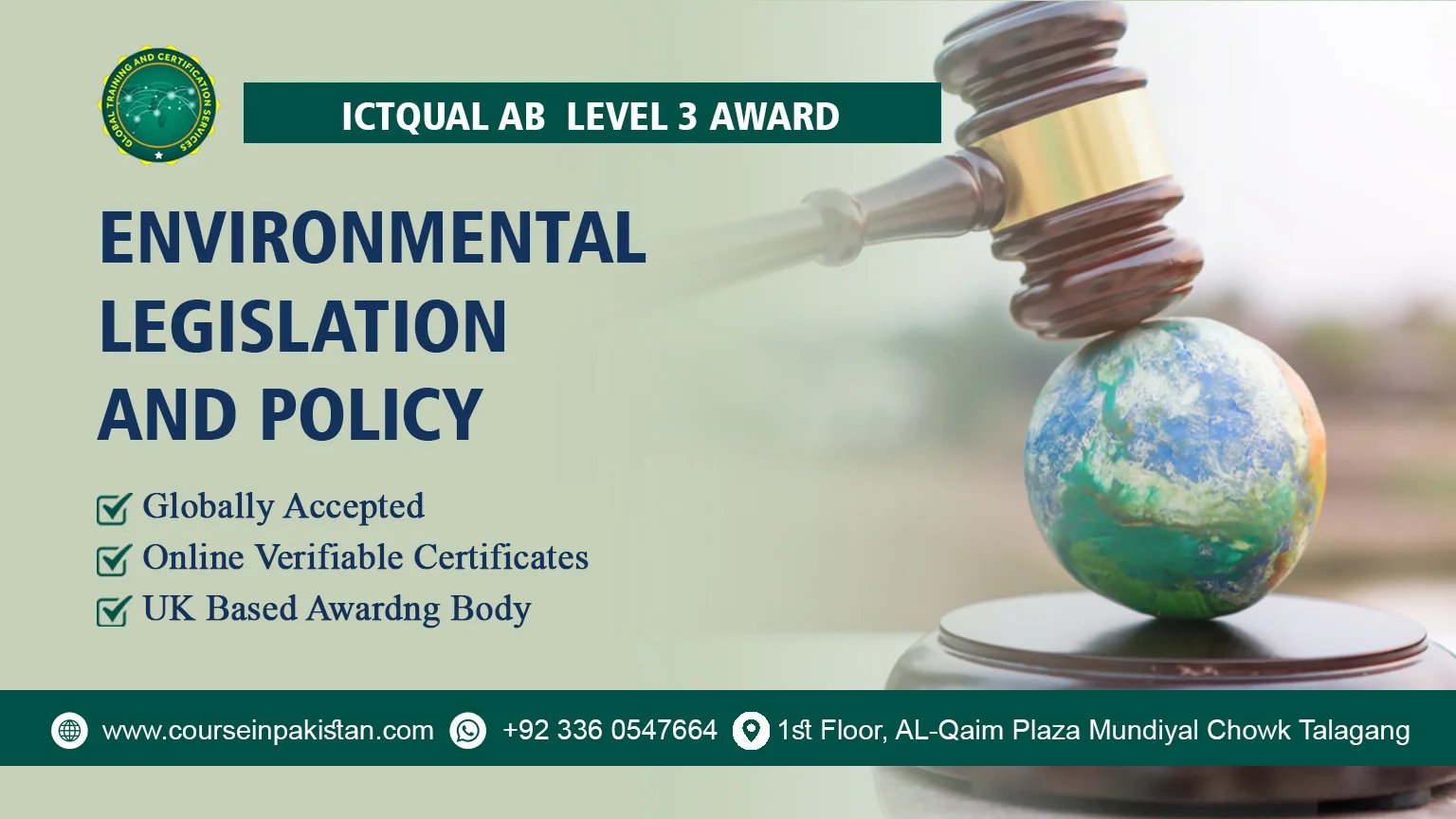 ICTQual Level 3 Award in Environmental Legislation and Policy