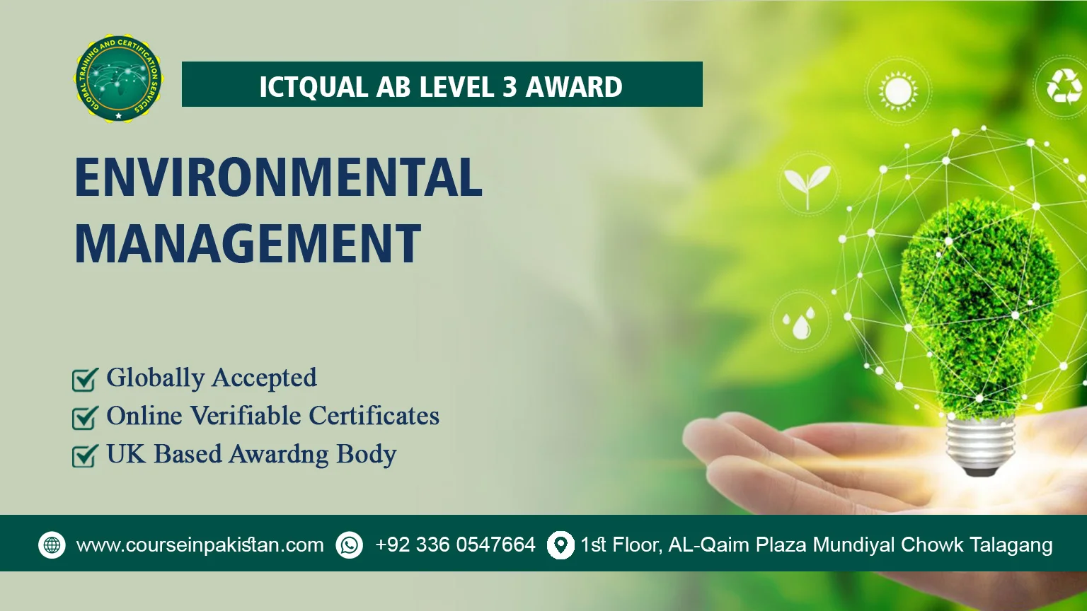 ICTQual Level 3 Award in Environmental Management