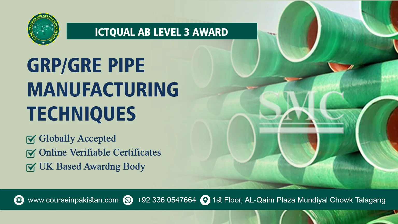 ICTQual Level 3 Award in GRP/GRE Pipe Manufacturing Techniques