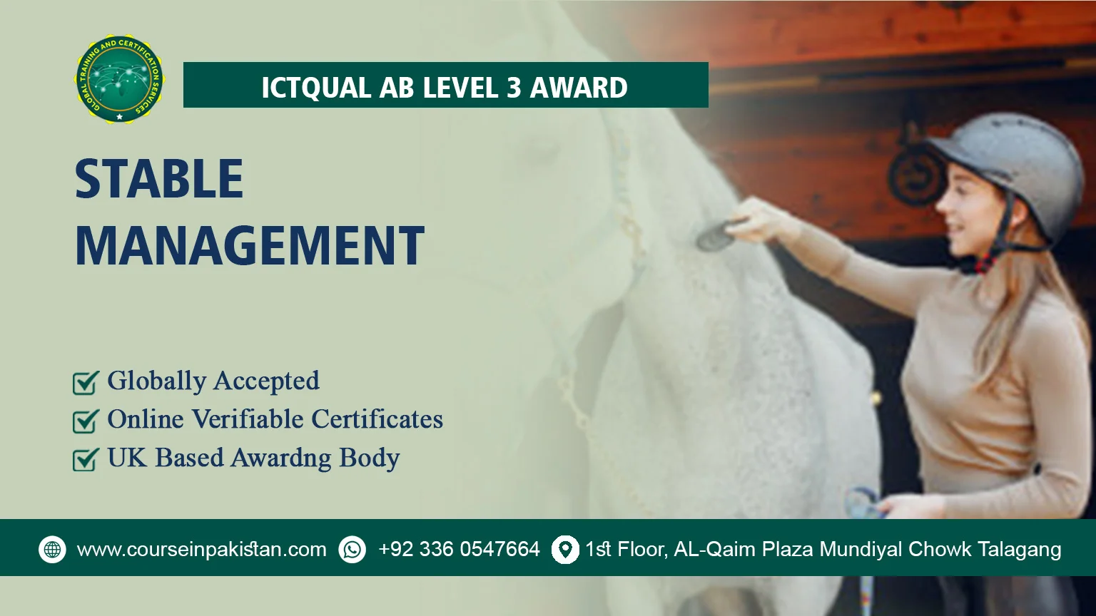 ICTQual Level 3 Award in Stable Management