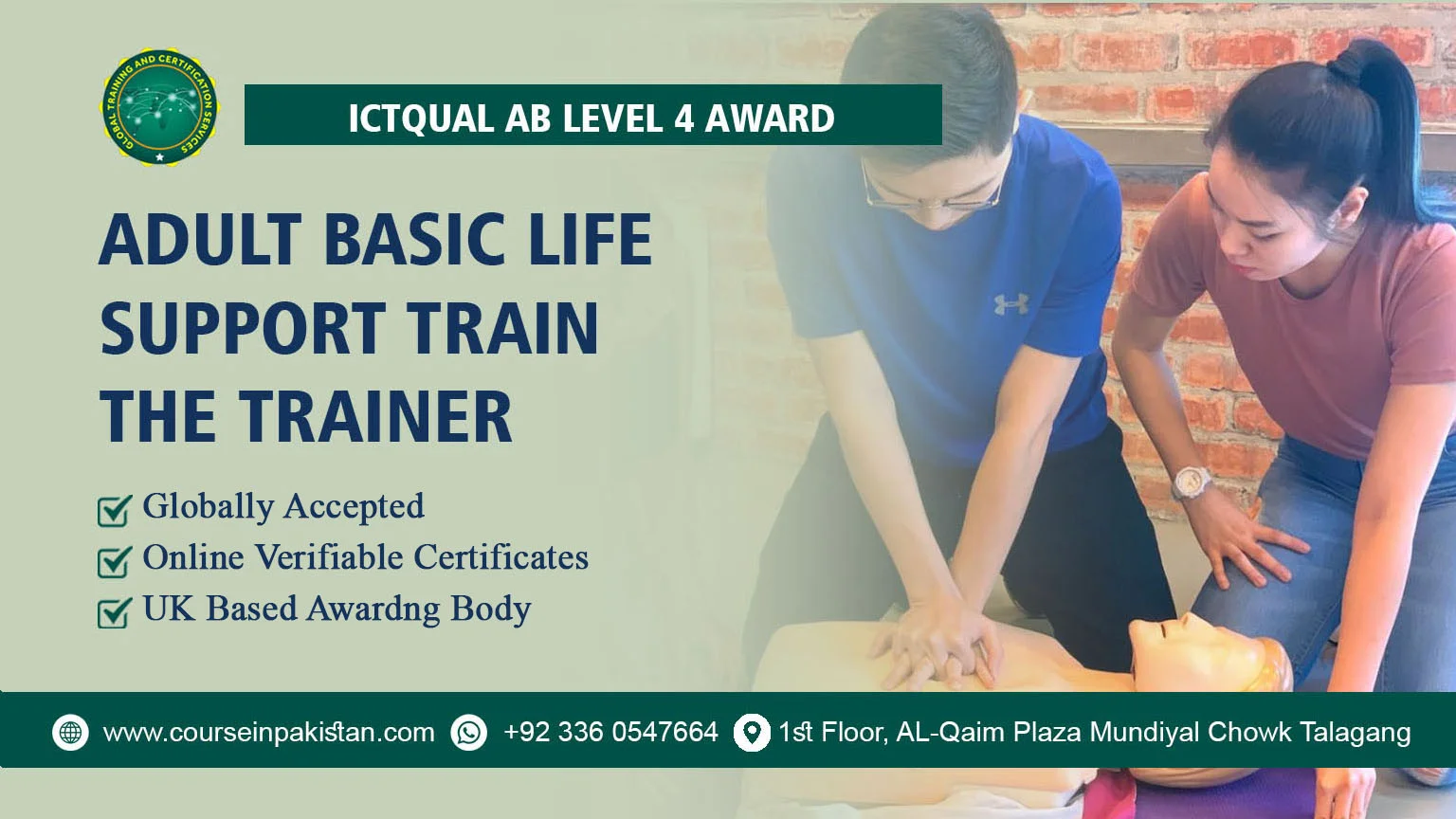 ICTQual Level 4 Award in Adult Basic Life Support Train the Trainer