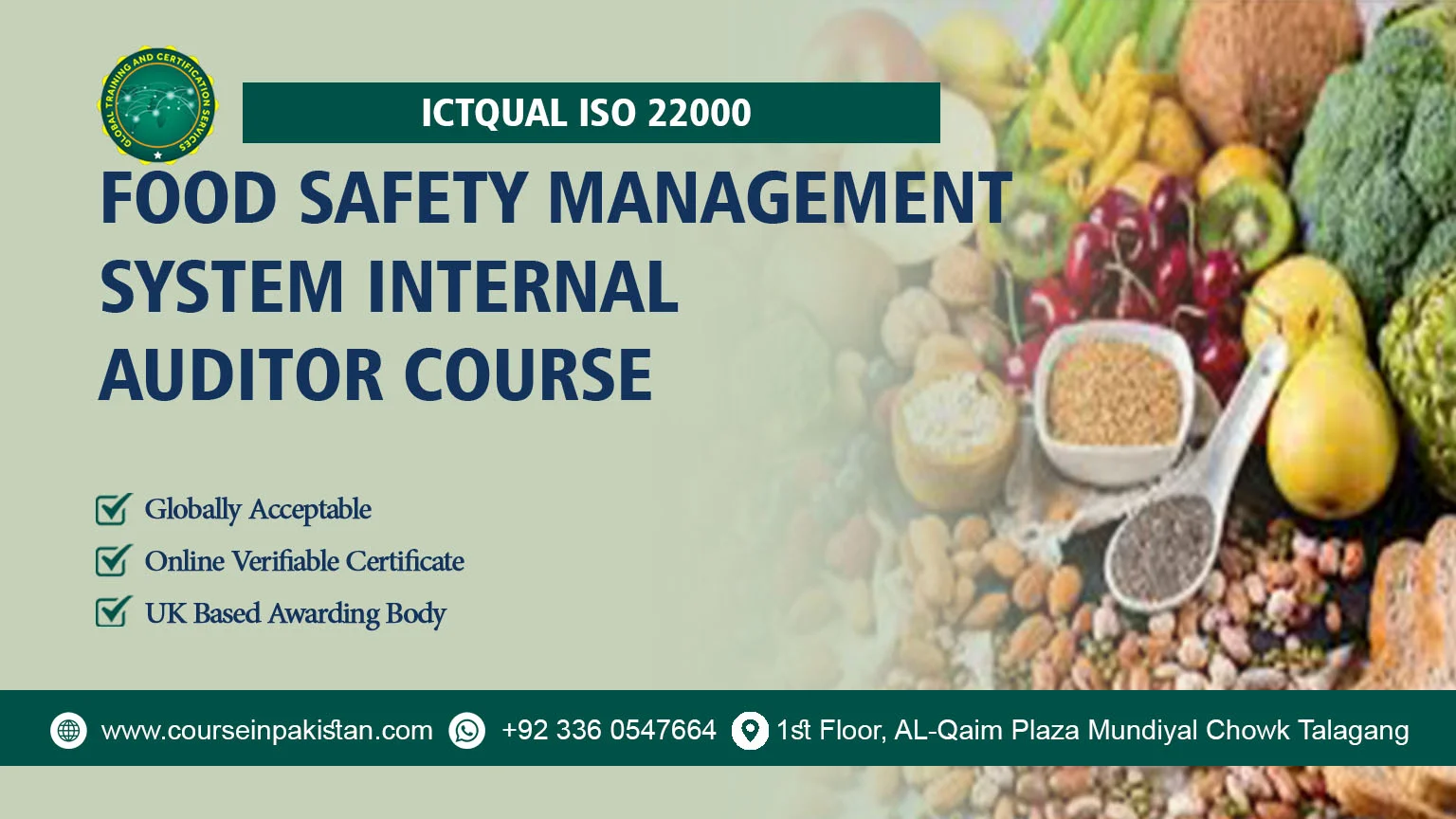 ICTQual ISO 22000 Food Safety Management System Internal Auditor Course