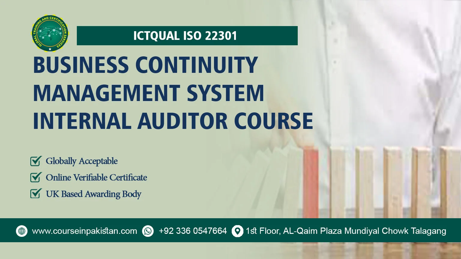 ICTQual ISO 22301 Business Continuity Management System Internal Auditor Course