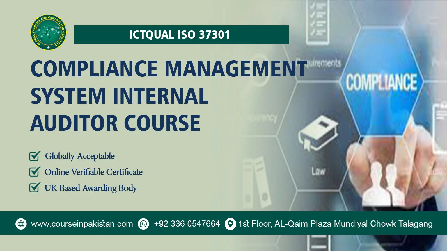 ICTQual ISO 37301 Compliance Management System Internal Auditor Course