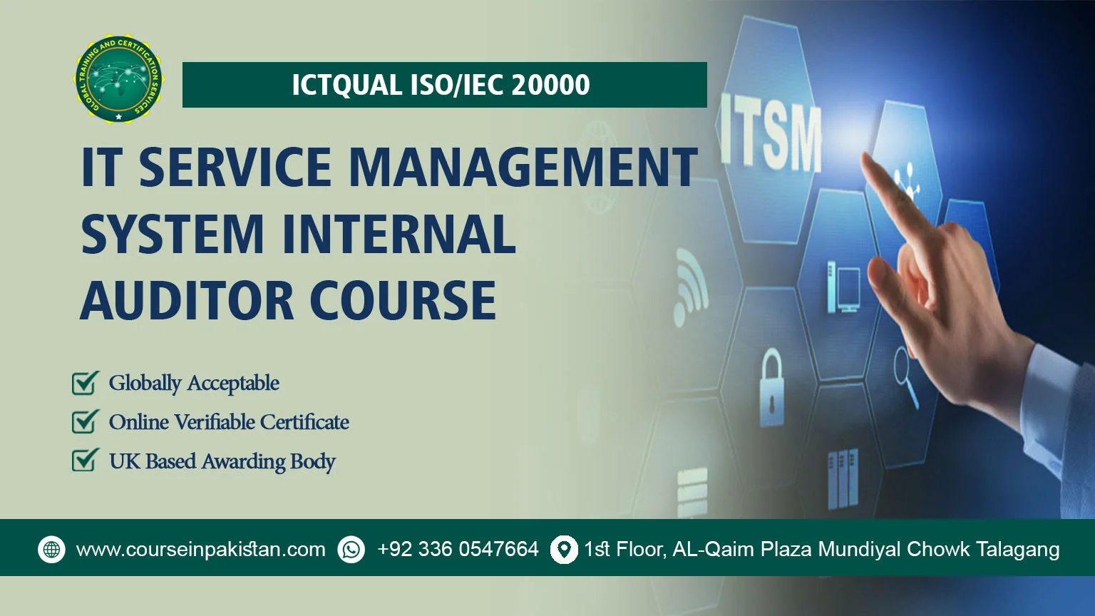 ICTQual ISO/IEC 20000 IT Service Management System Internal Auditor Course