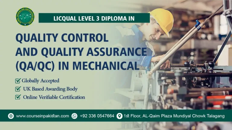 Level 3 Diploma in Quality Control (QC) / Quality Assurance (QA) in Mechanical Course in Saudi Arabia