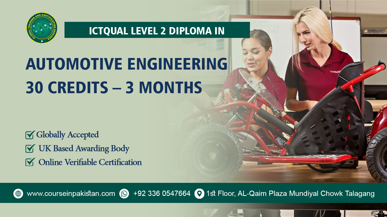 ICTQual Level 2 Diploma in Automotive Engineering 30 Credits – 3 Months