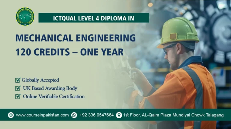 ICTQual Level 4 Diploma in Mechanical Engineering 120 Credits – One Year