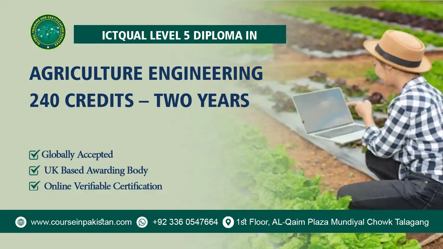 ICTQual Level 5 Diploma in Agriculture Engineering 240 Credits – Two Years