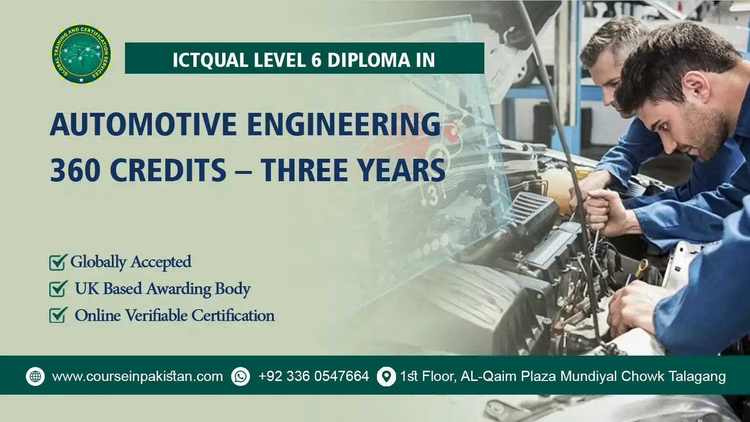 ICTQual Level 6 Diploma in Automotive Engineering 360 Credits – Three Years