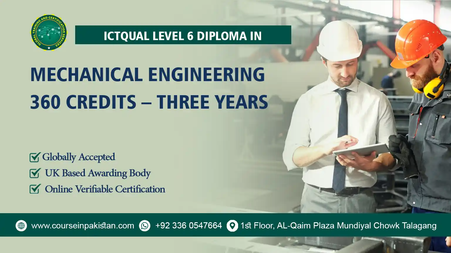 ICTQual Level 6 Diploma in Mechanical Engineering 360 Credits – Three Years