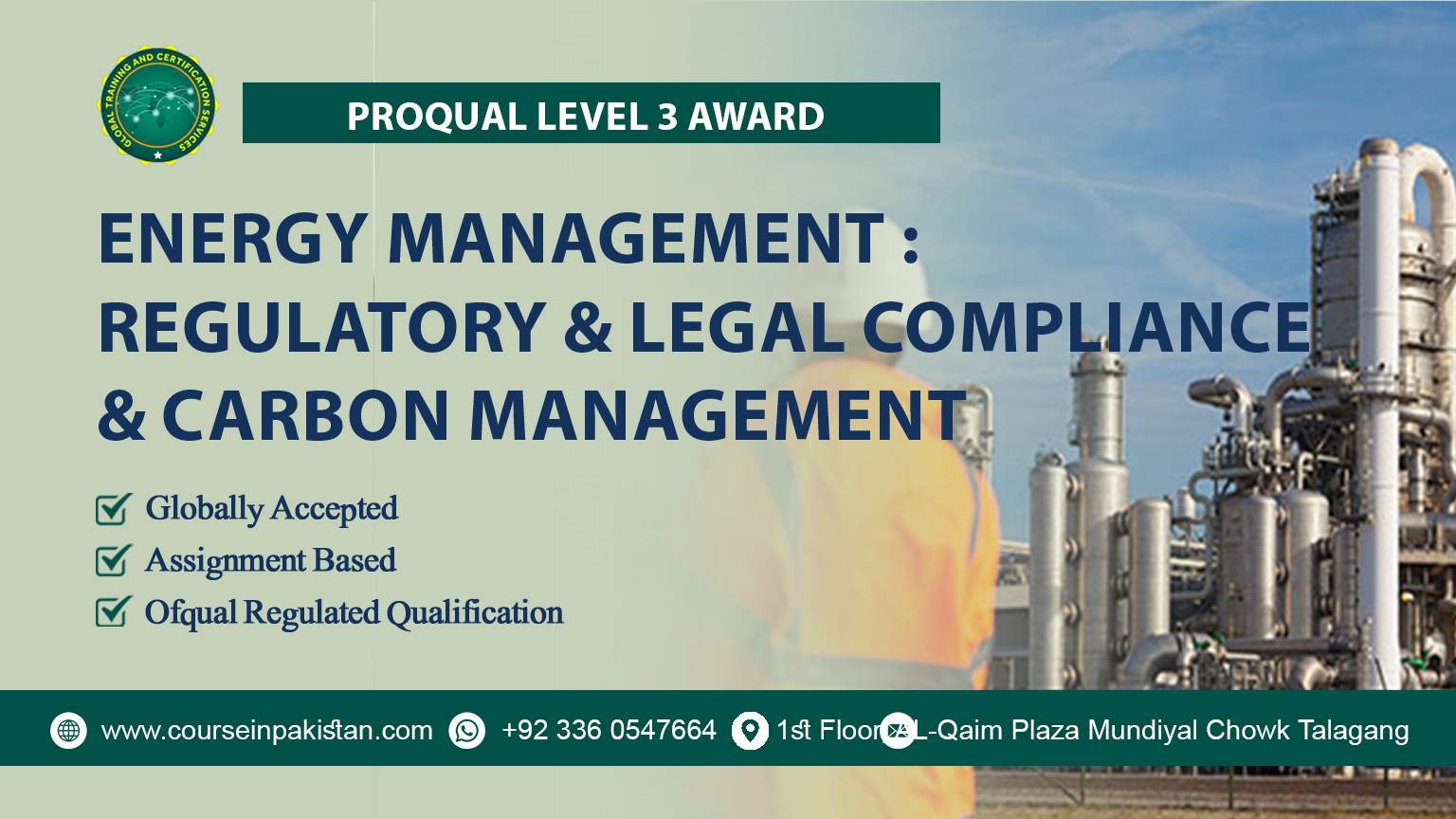 ProQual Level 3 Award in Energy Management : Regulatory & Legal Compliance and Carbon Management